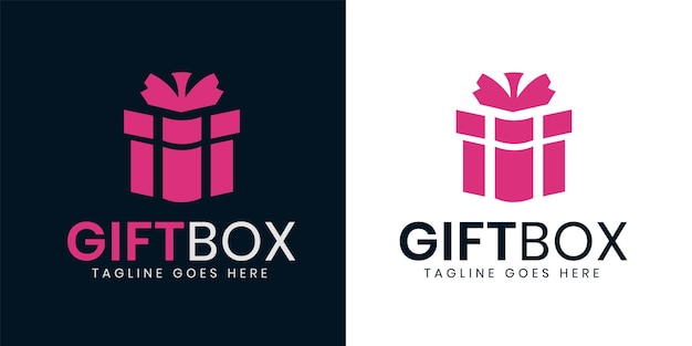 Vector de diseño de logotipo de regalo con estilo de concepto creativo moderno