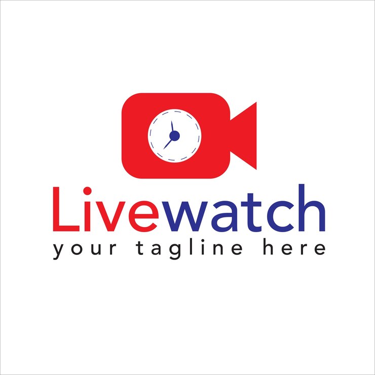 vector de diseño de logotipo de reloj en vivo