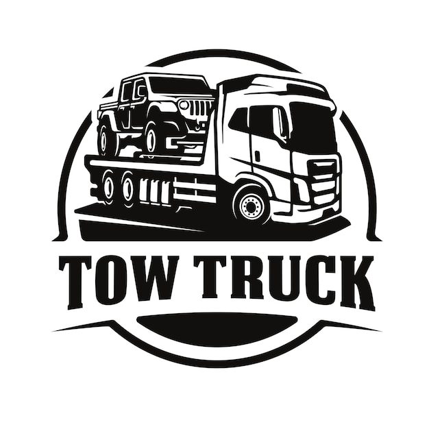 vector de diseño de logotipo de remolque de camión