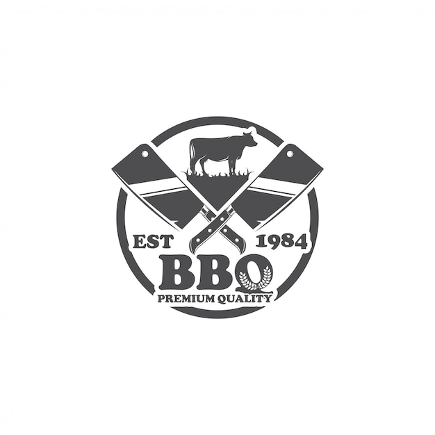 Vector de diseño de logotipo de restaurante de barbacoa