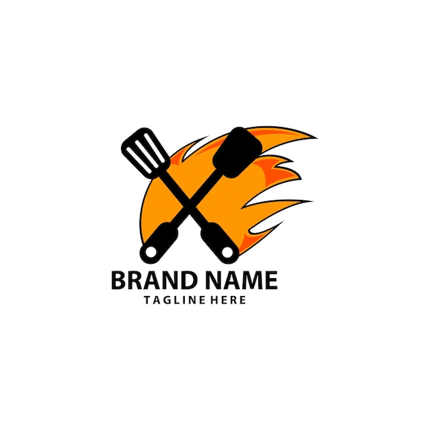vector de diseño de logotipo de restaurante de barbacoa