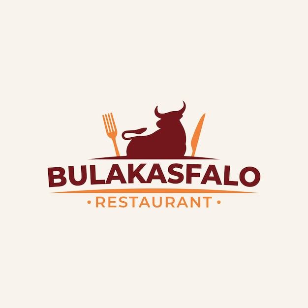 Vector de diseño del logotipo del restaurante Bulakasfalo Meat Delicious Suitable para negocios Meat Restaunt