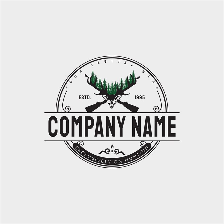 Vector de diseño de logotipo retro de caza