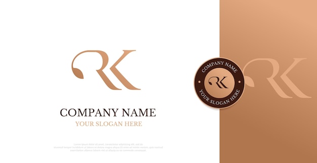 Vector de diseño de logotipo RK inicial