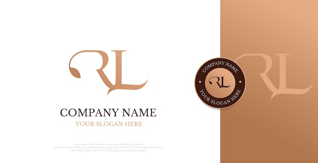 Vector de diseño de logotipo RL inicial