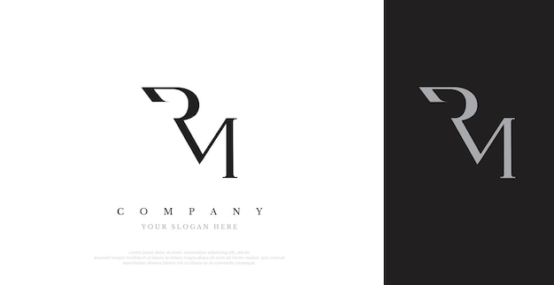 Vector de diseño de logotipo RM inicial
