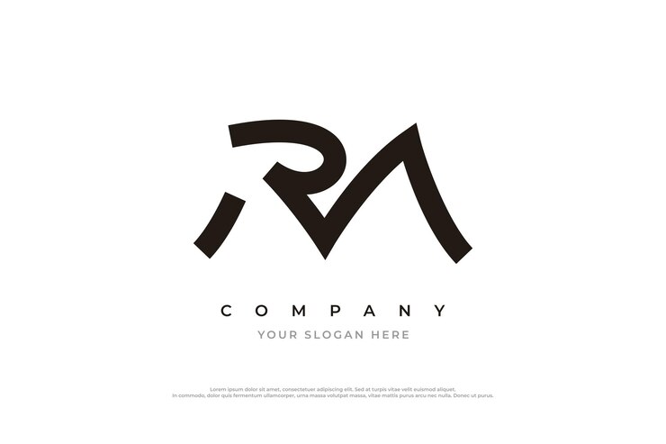 Vector de diseño de logotipo RM de letra simple