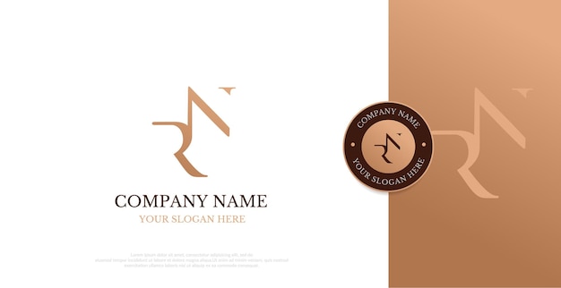 Vector de diseño de logotipo RN inicial