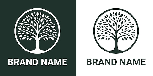 Vector de diseño de logotipo de roble minimalista
