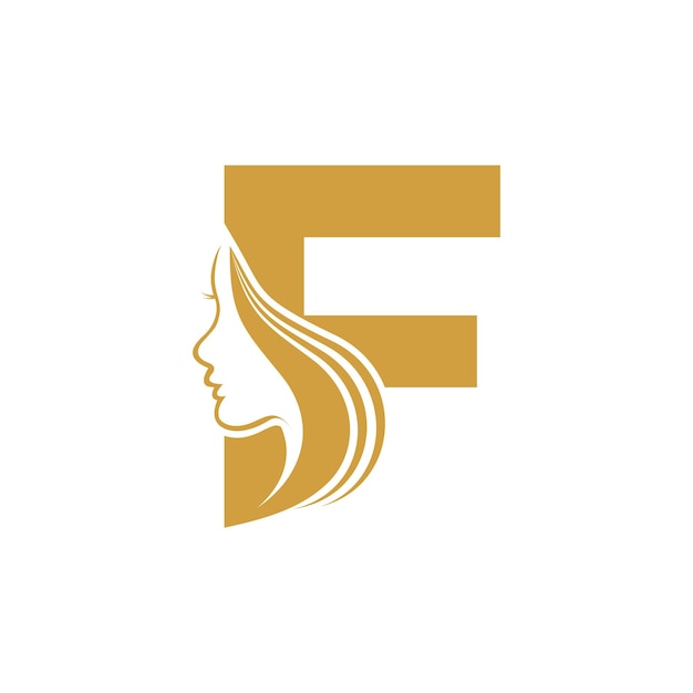 Vector de diseño de logotipo de rostro de belleza con concepto de letra