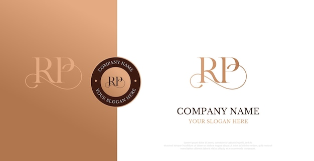 Vector de diseño de logotipo RP inicial