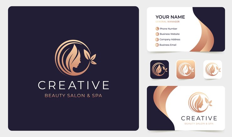Vector de diseño de logotipo de salón de belleza y spa de lujo