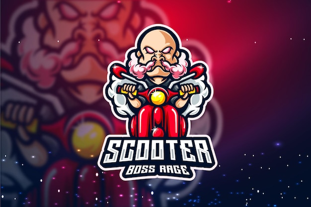 Vector de diseño de logotipo de scooter esport