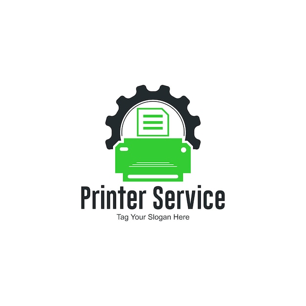 vector de diseño de logotipo de servicio de impresora