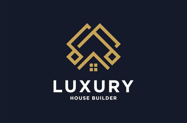 Vector de diseño de logotipo de servicio de techos premium