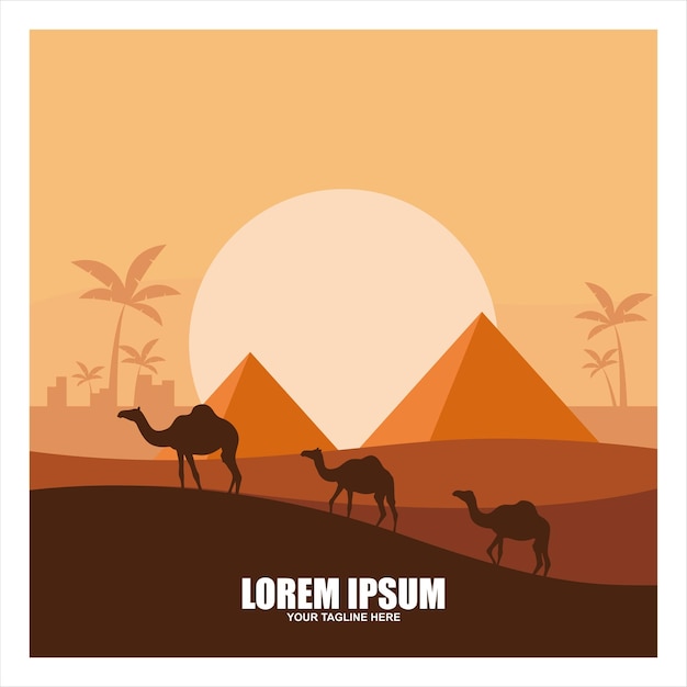 Vector de diseño de logotipo de silueta gráfica de camello