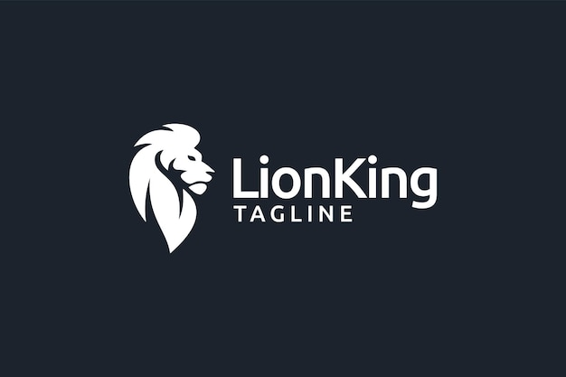 Vector de diseño del logotipo de la silueta del rey león