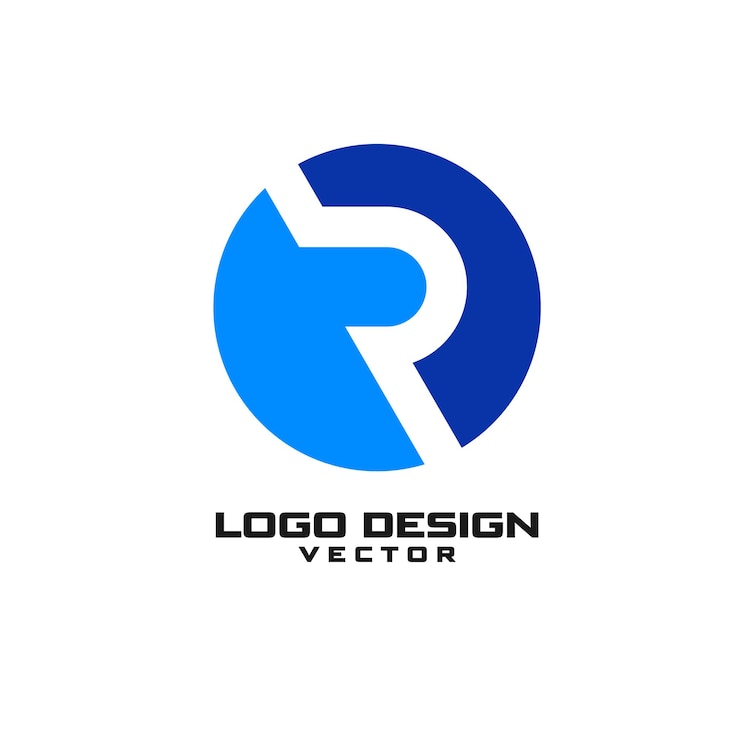 Vector vector de diseño de logotipo de símbolo r redondo