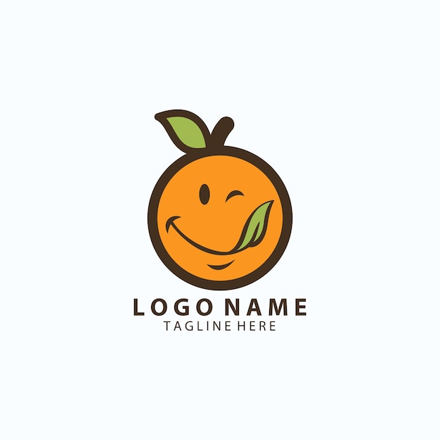 Vector de diseño del logotipo de la sonrisa naranja