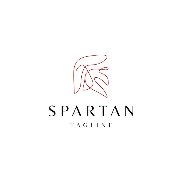 El vector de diseño del logotipo de Spartan Line Art