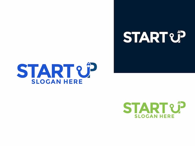 El vector de diseño de logotipo de Start Up Apps identidad de logotipo Innovar en tecnología Concepto de logotipio de Start Up