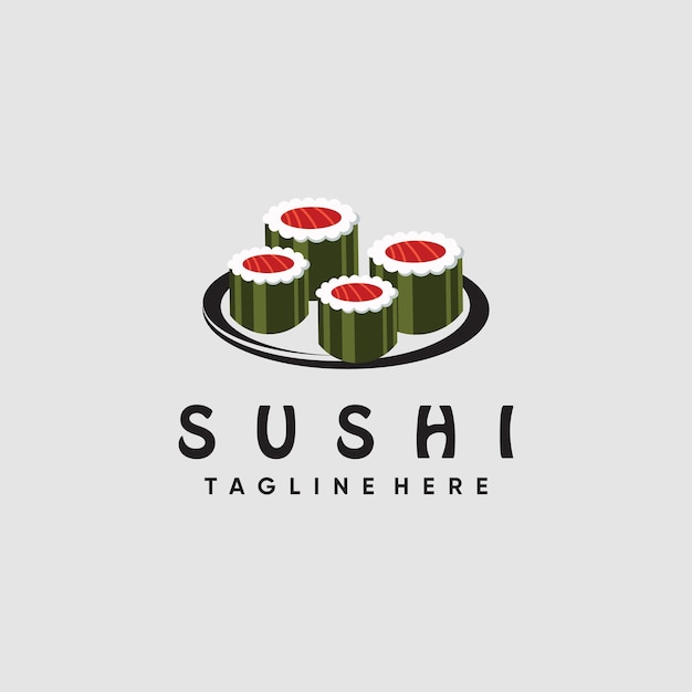 Vector de diseño de logotipo de sushi con un concepto creativo simple