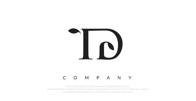 Vector de diseño de logotipo TD inicial