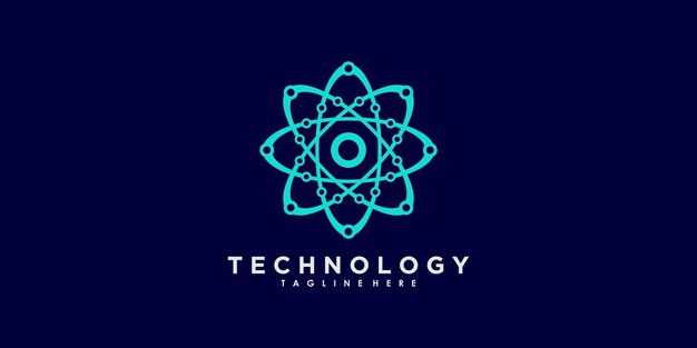 Vector de diseño de logotipo de tecnología con concepto creativo abstracto degradado