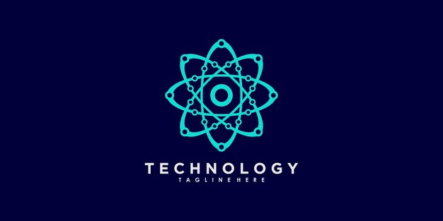 Vector de diseño de logotipo de tecnología con concepto creativo abstracto degradado