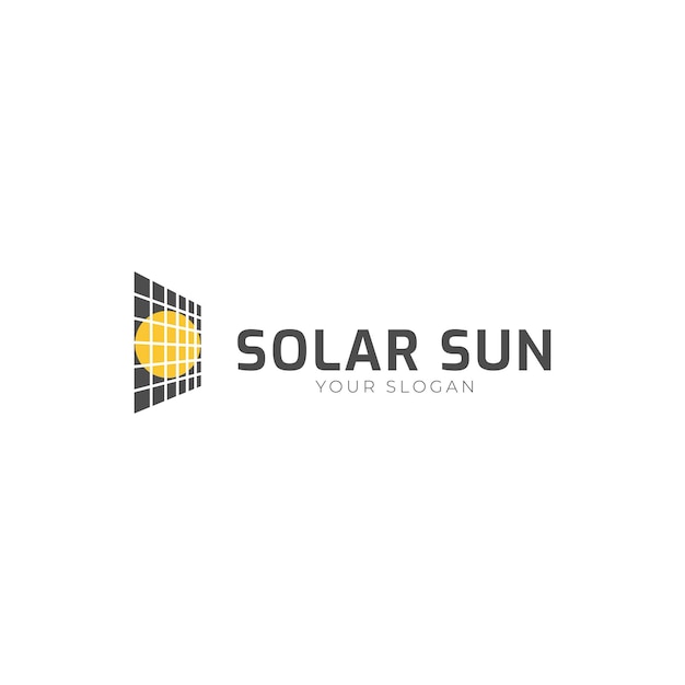 Vector de diseño de logotipo de tecnología de sol solar