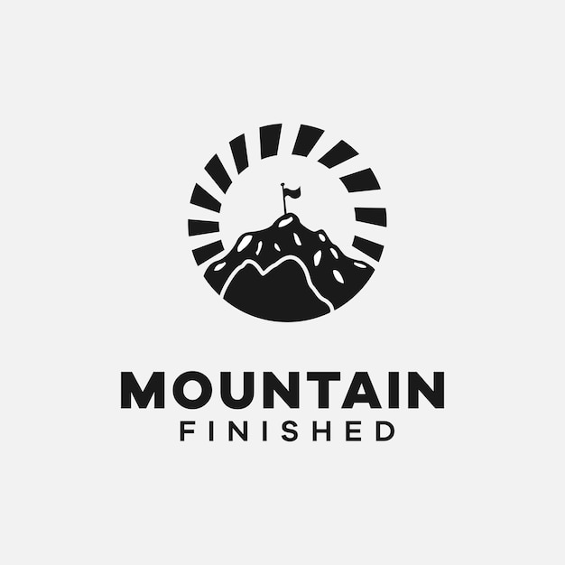 Vector de diseño de logotipo terminado de montaña