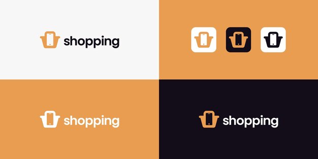 Vector de diseño de logotipo de la tienda en línea moderna