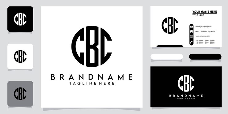 Vector de diseño de logotipo de tipografía de letra inicial cbc o cbc con diseño de tarjeta de visita premium