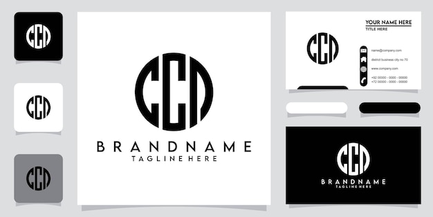 Vector vector de diseño de logotipo de tipografía de letra inicial ccd o dcc con diseño de tarjeta de visita premium