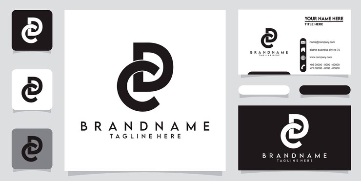 Vector de diseño de logotipo de tipografía de letra inicial cd o dc con vector premium de diseño de tarjeta de visita