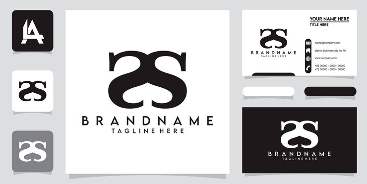 Vector de diseño de logotipo de tipografía de letra inicial ss con vector premium de diseño de tarjeta de visita