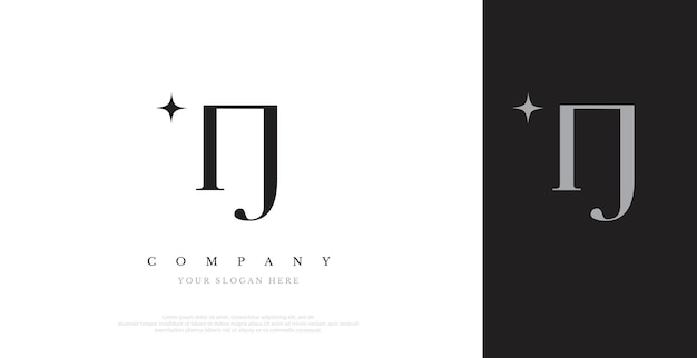 Vector de diseño de logotipo TJ inicial