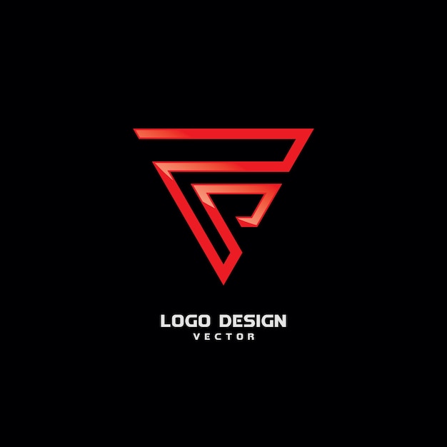 Vector de diseño de logotipo del triángulo F
