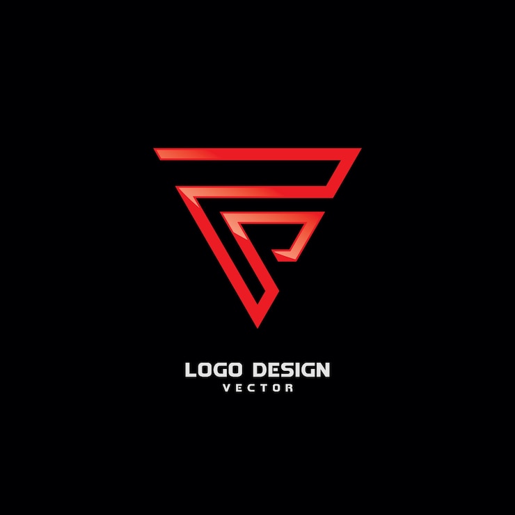 Vector vector de diseño de logotipo del triángulo f