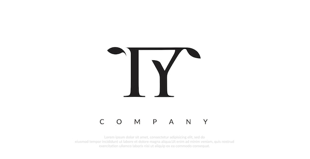 Vector de diseño de logotipo TY inicial
