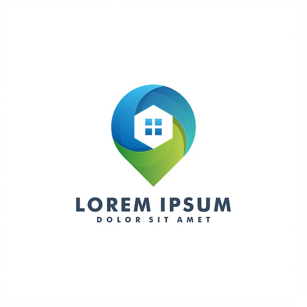 Vector de diseño de logotipo de ubicación de pin de inicio
