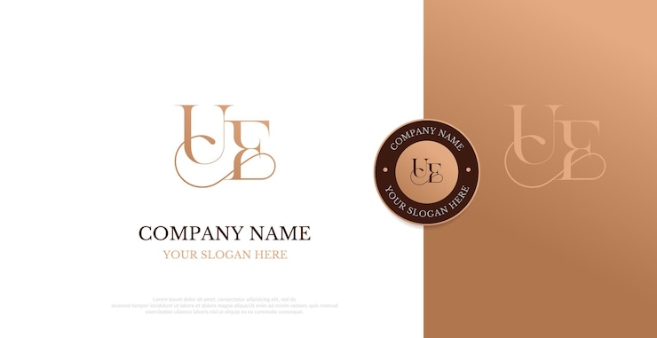 Vector vector de diseño de logotipo ue inicial
