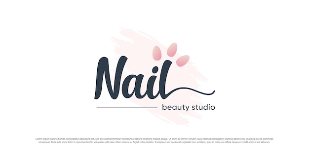 Vector de diseño de logotipo de uñas de belleza con concepto único