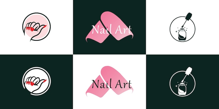 Vector vector diseño de logotipo de uñas de belleza con concepto único