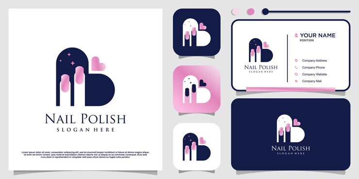 Vector vector de diseño de logotipo de uñas de belleza con estilo único creativo vector premium
