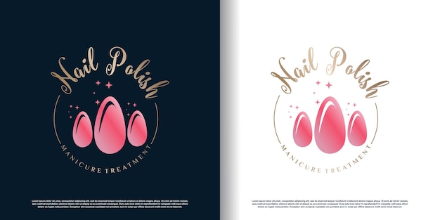 Vector de diseño de logotipo de uñas con concepto creativo para vector premium de belleza y moda