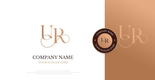 Vector de diseño de logotipo UR inicial