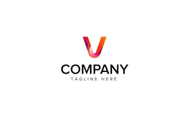 Vector de diseño de logotipo V abstracto