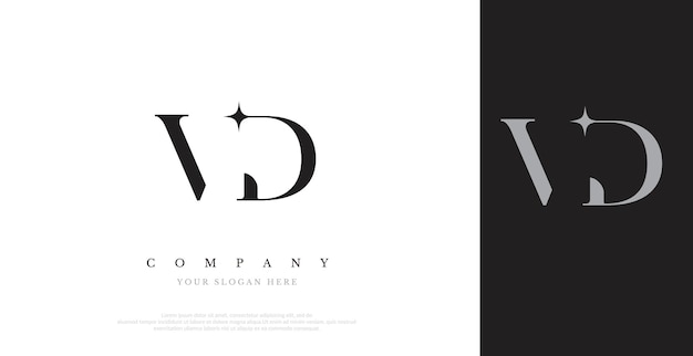 Vector de diseño de logotipo VD inicial