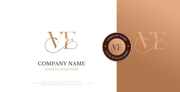 Vector de diseño de logotipo VE inicial